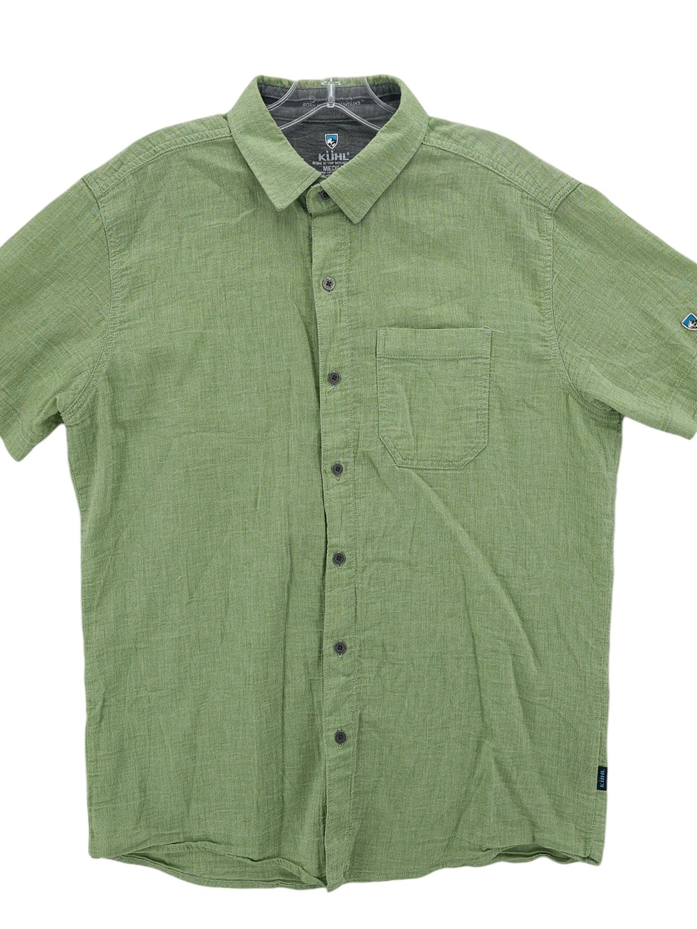 Kuhl Men's Short Sleeve Button-Down Shirt in Moss Green